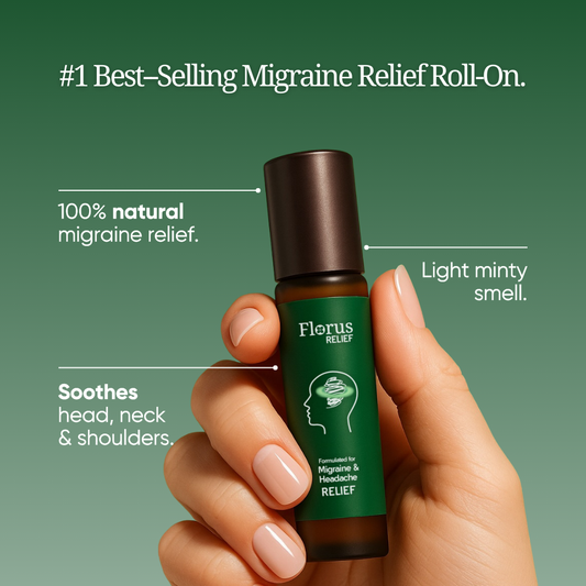 Florus Relief migraine relief roll-on for fast natural migraine relief